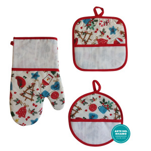 Potholders and Oven Glove to Cross Stitch - Sewing Christmas Decorations